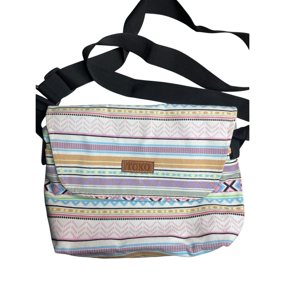 TOKO Crossbody Bag Purse Colorful Striped Bohemian Aztec Festival Shoulder Bag